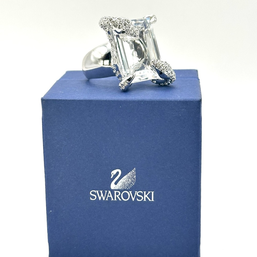 Swarovski RETIRED Hypnosis Double Snake Ring Size 8